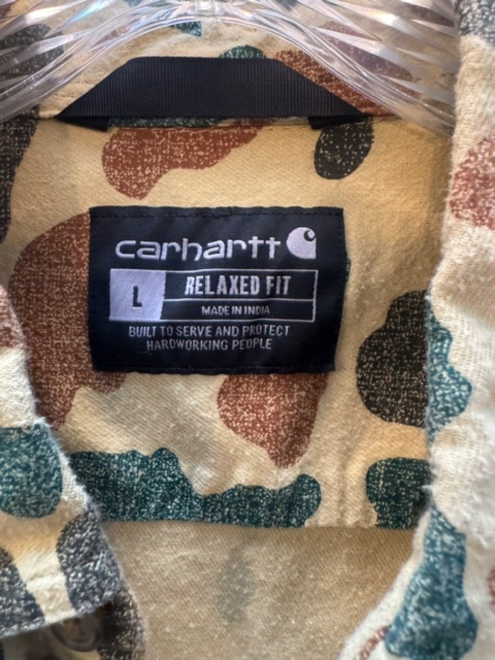 Men's Carhartt Duck Camo, Lightweight Flannel, Large - Picture 5 of 7